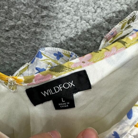 Wildfox Dress womens large yellow Flower Fields Pastel ruffle cottagecore boho - Picture 2 of 8